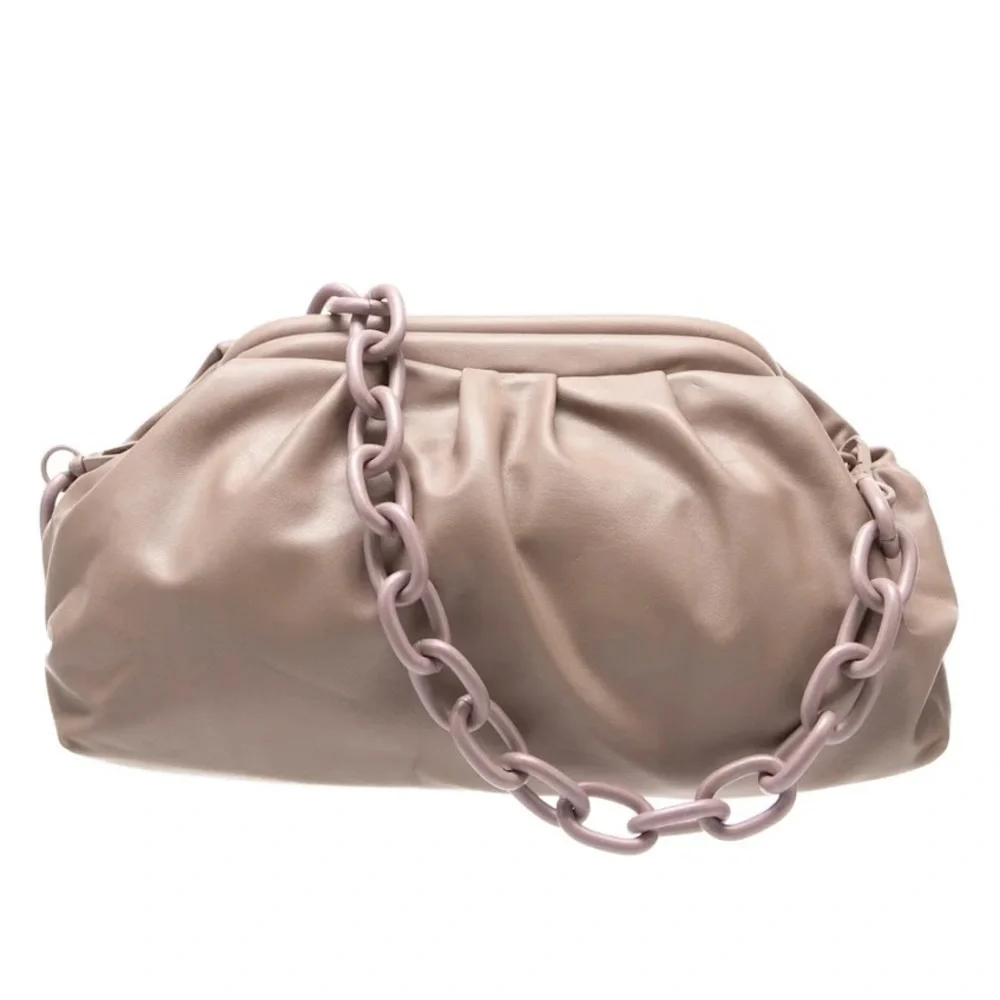 NWT Badgley Mischka Wrapped Frame Clutch Purse Bag in Grey - Picture 4 of 6